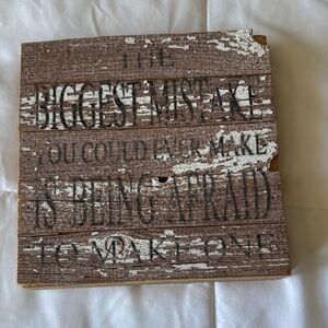 Rustic Wooden Sign with Inspirational Quote
